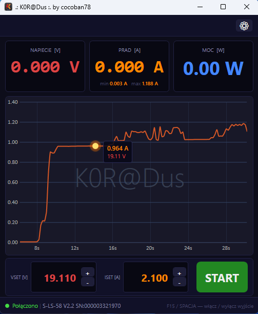 .: K0R@Dus :. — zrzut ekranu aplikacji